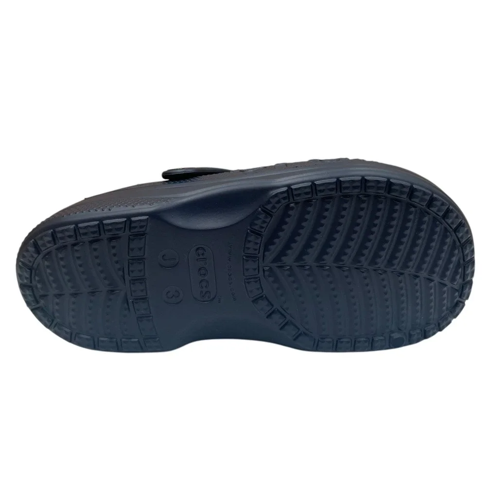 Crocs Youth Boy's Lined Slip-on Clogs Size 3 Navy‎ Blue Lightweight Cozy & Comfy